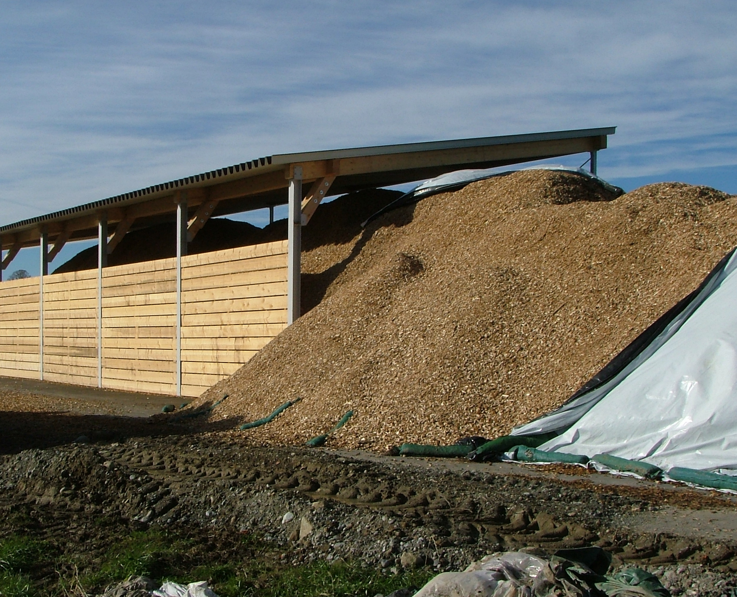 Biomasse: Holz im Lagerhaus