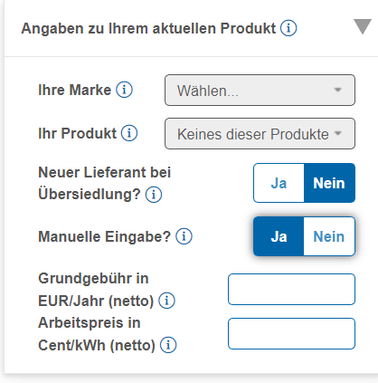 Abb. 2: Manuelle Preiseingabe; Quelle E-Control