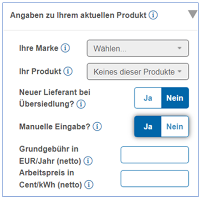 Abb. 2: Manuelle Preiseingabe; Quelle E-Control