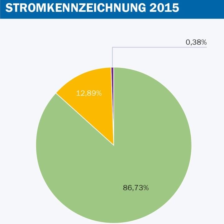 Strom 2015: zu 100% gekennzeichnet, Herkunftsnachweise zu 87 Prozent aus erneuerbarer Energie